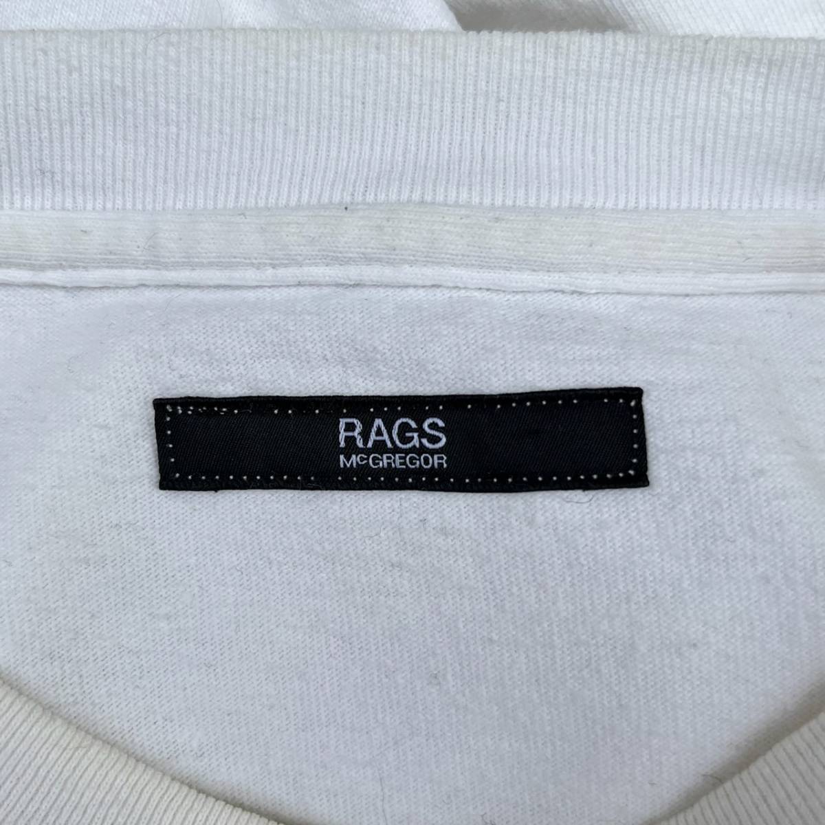 Rags McGREGOR ラグスマックレガー Mサイズ Tシャツ ジッパー 無地 ホワイト