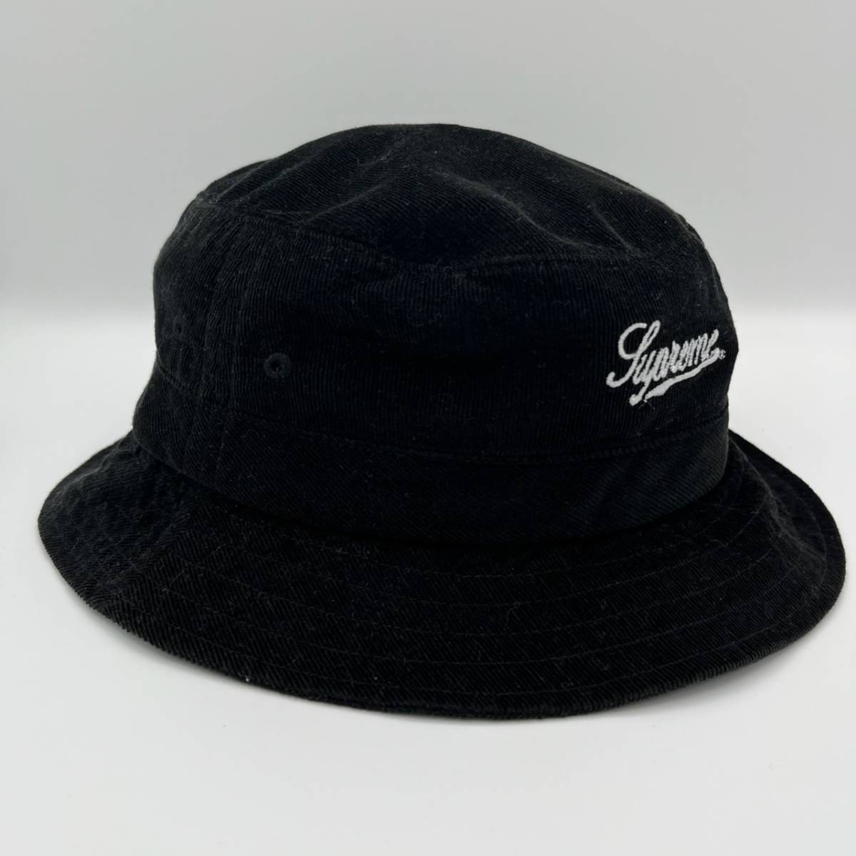 Supreme シュプリーム ロゴ コーデュロイ バケットハット ハット 帽子 ブラック
