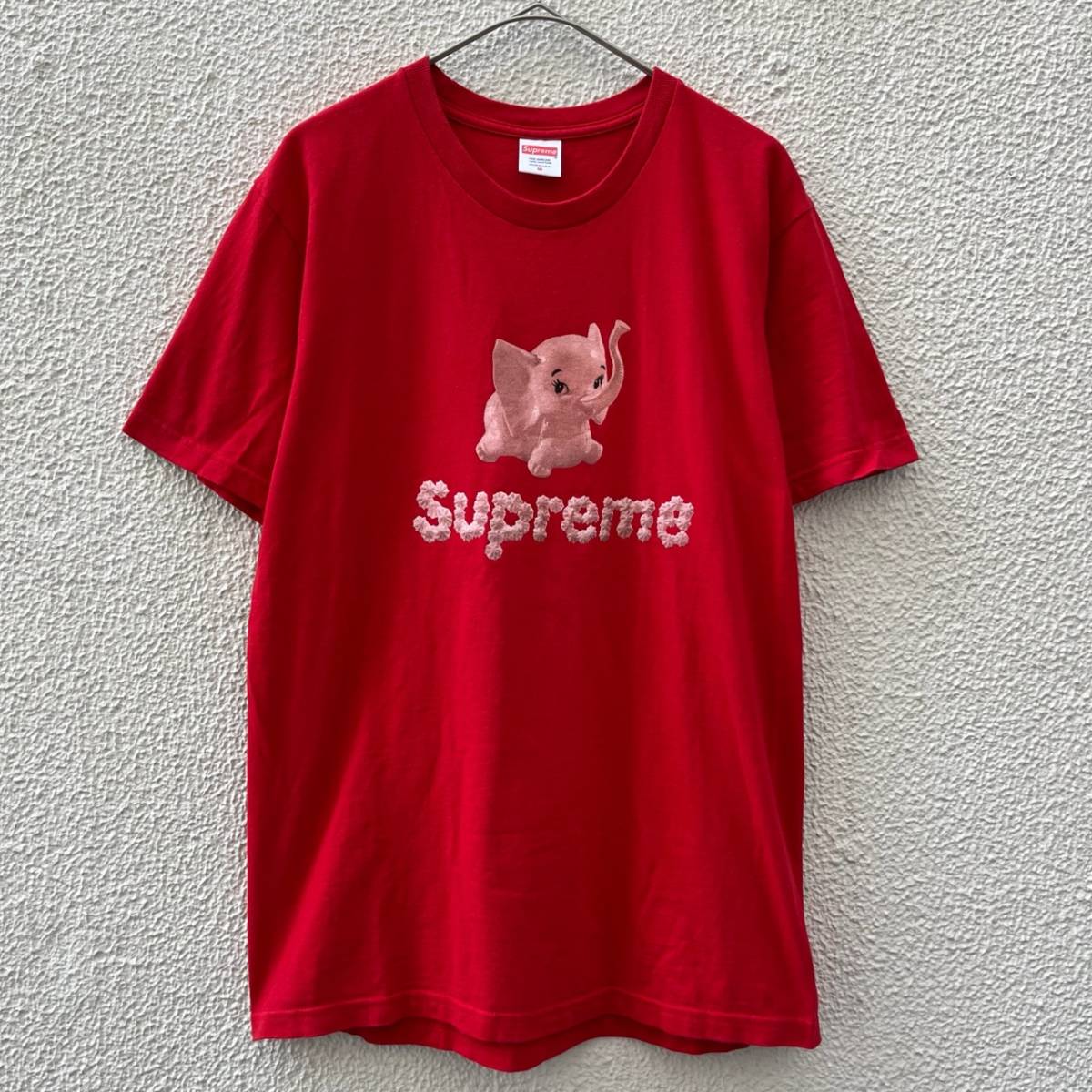 Supreme シュプリーム Mサイズ Tシャツ ロゴ 象 半袖 ピンクゾウ レッド