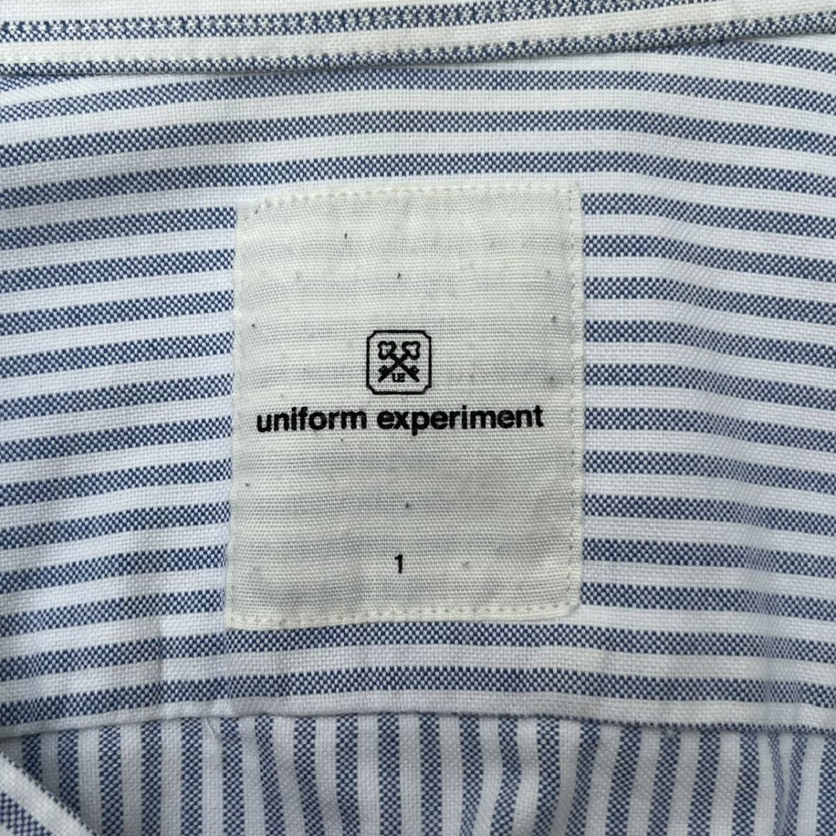 uniform experiment ユニフォームエクスペリメント サイズ1 ストライプ 長袖シャツ ブルー
