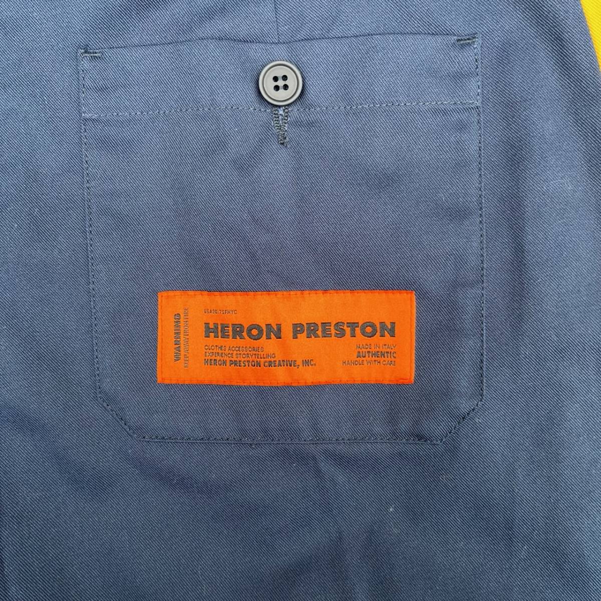 Heron Preston ヘロンプレストン Sサイズ CTNMB チノパン サイドライン ネイビー イエロー