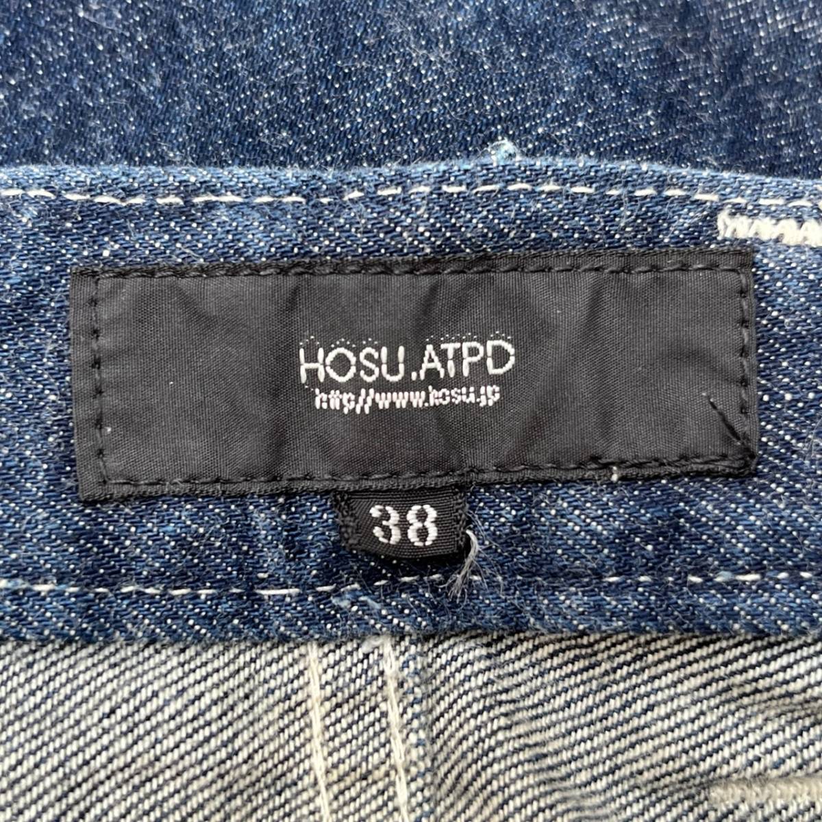 HOSU .ATPD ホス サイズ38 デニムパンツ ボタンフライ ジーパン 濃紺