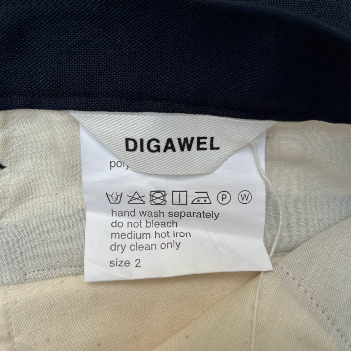 DIGAWEL ディガウェル サイズ2 スラックスパンツ センタープレス ネイビー