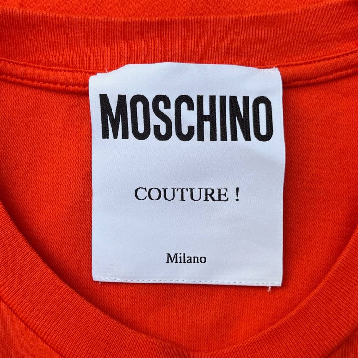 MOSCHINO モスキーノ Sサイズ チャックロゴ Tシャツ 半袖 オレンジ