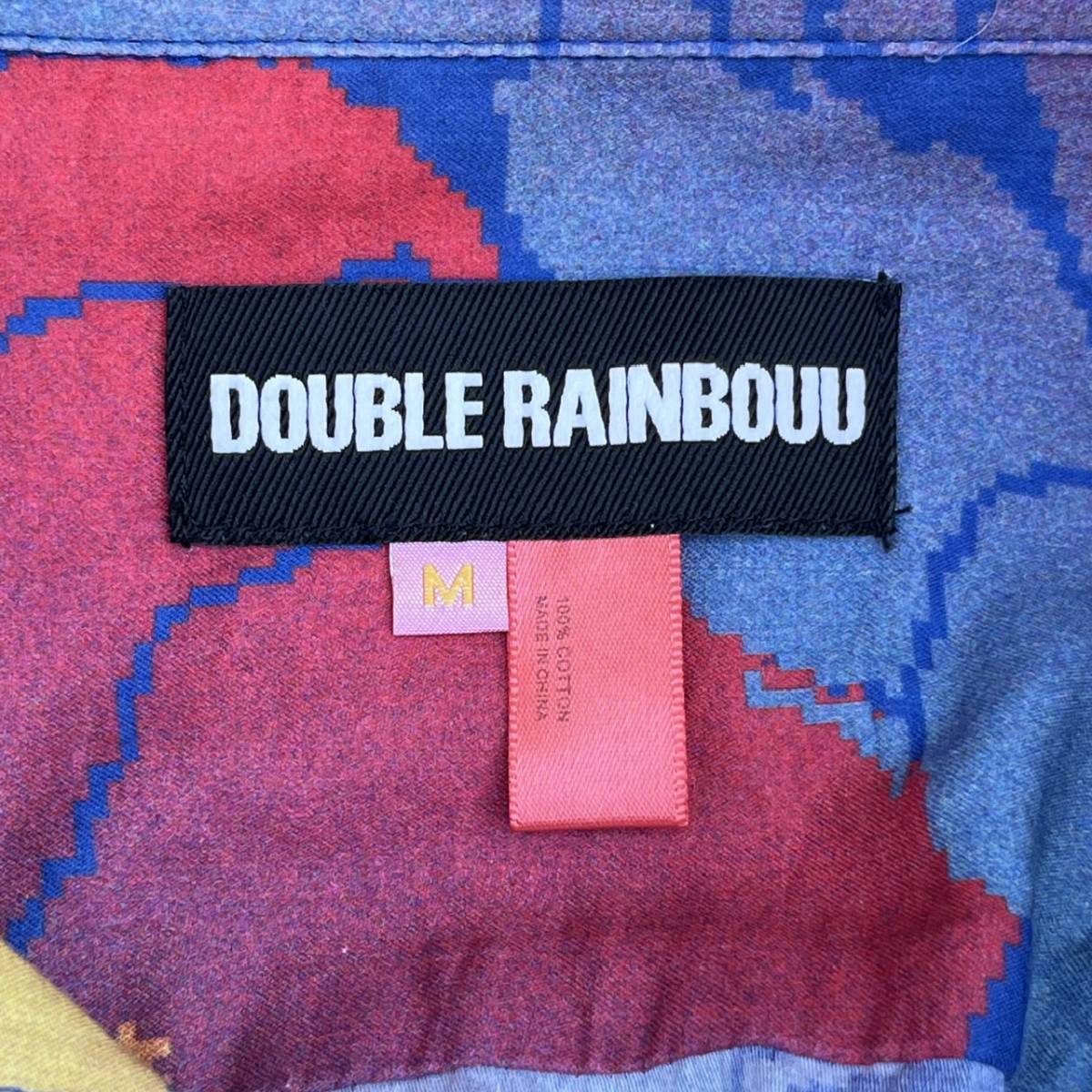 DOUBLE RAINBOUU ダブルレインボー Mサイズ 総柄 柄シャツ 半袖 シャツ 開襟シャツ