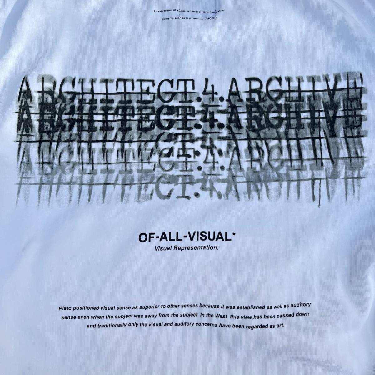 Architect 4. Archive エーフォーエー フリーサイズ ロングスリーブTシャツ ロンT プリント ロゴ ホワイト