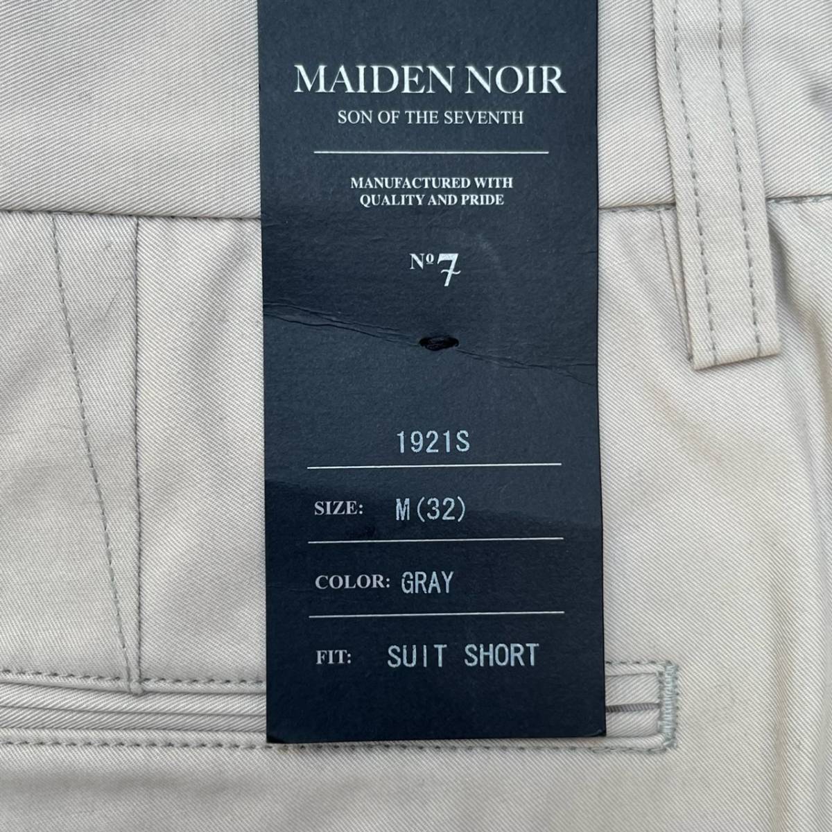 新品 MAIDEN NOIR メイデンノアール Mサイズ SUIT SHORT ショーツ ハーフパンツ グレー