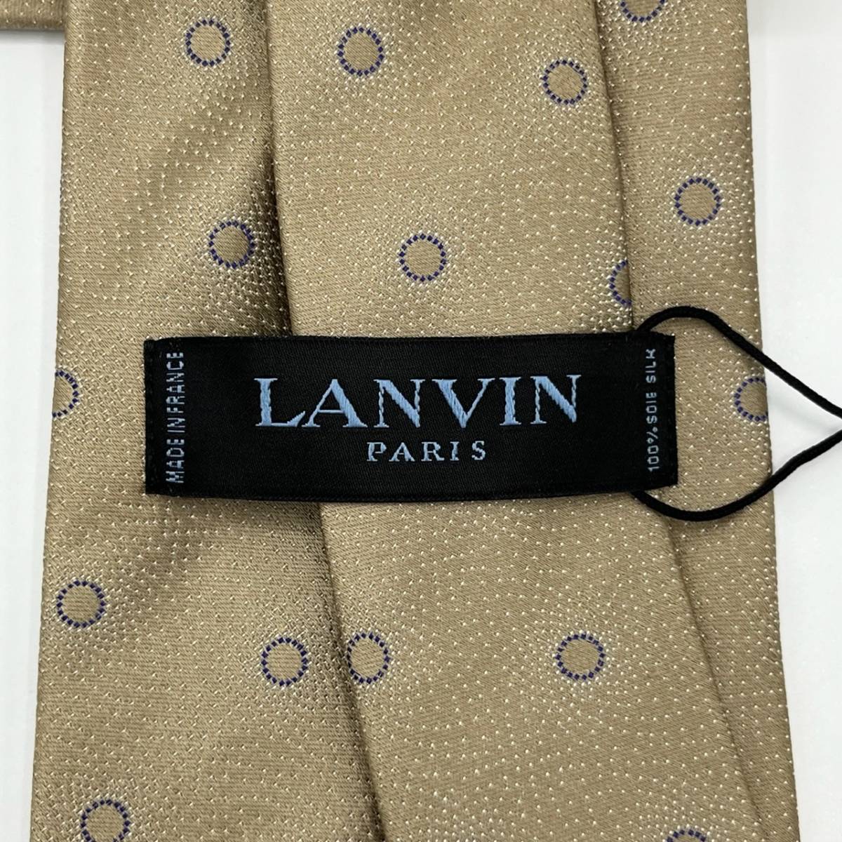 新品 LANVIN ランバン ネクタイ レギュラータイ 絹 シルク イエロー