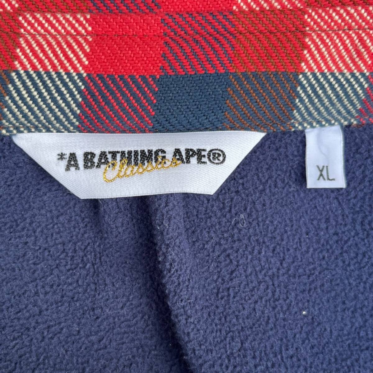 A BATHING APE アベイシングエイプ XLサイズ チェック COPジャケット ラブジェネ キムタク