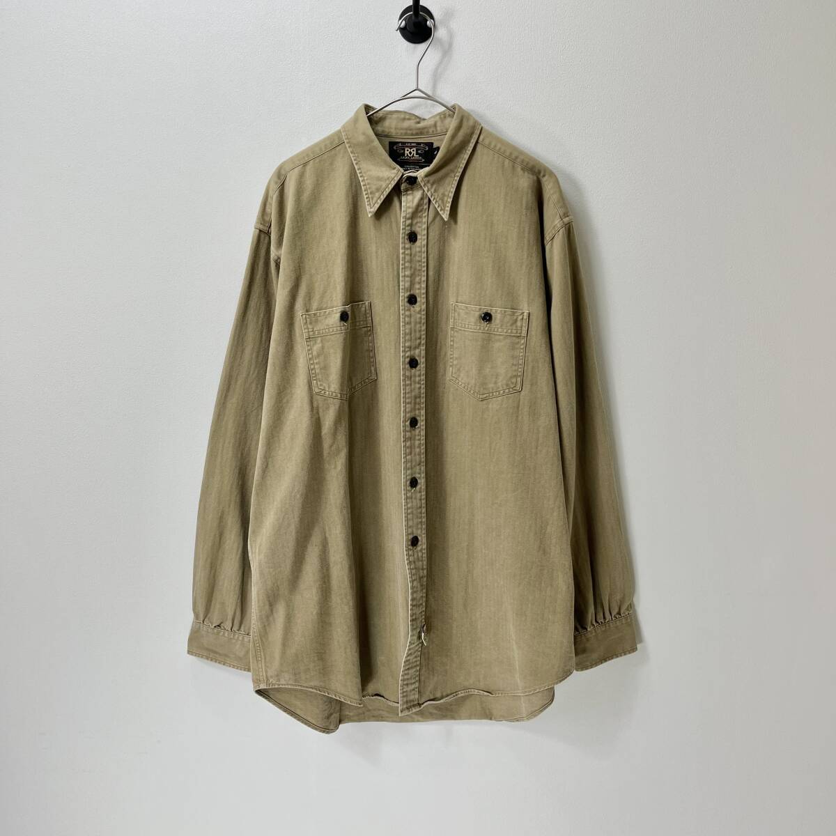 RRL ダブルアールエル Lサイズ ワークシャツ 長袖シャツ カーキ