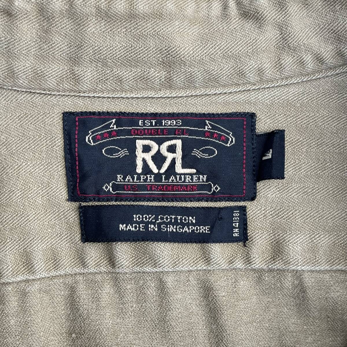 RRL ダブルアールエル Lサイズ ワークシャツ 長袖シャツ カーキ