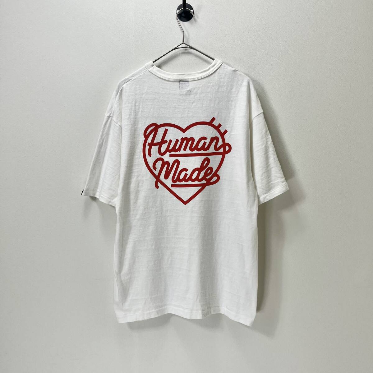 HUMAN MADE ヒューマンメイド XLサイズ ワンポイント Tシャツ ハートワッペン ハートロゴ 刺繍 半袖シャツ ホワイト