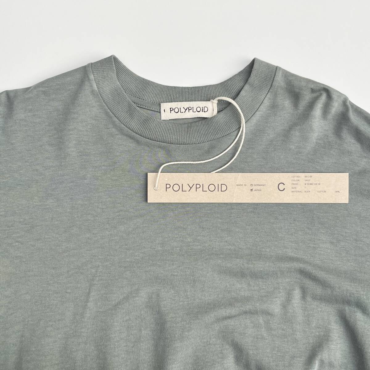 未使用品 POLYPLOID ポリプロイド サイズ1 ロングスリーブTシャツ ロンT 長袖Tシャツ グリーン系