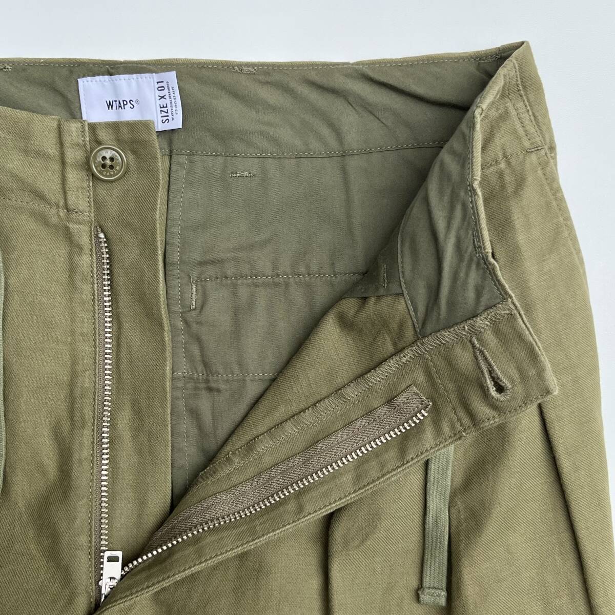 WTAPS ダブルタップス サイズ1 SHINOBI TROUSERS シノビ トラウザーパンツ ツータック カーキ 212GWDT-PTM01