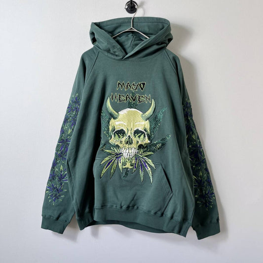 未使用品 MAYO メイヨー Lサイズ Devil Skull Embroidery Hoodie デビル スカル 刺繍 パーカー フーディ グリーン タグ付き