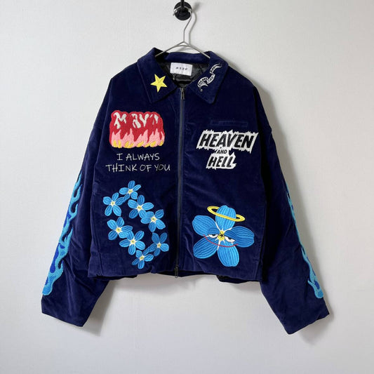 未使用品 MAYO メイヨー Lサイズ Embroidery Souvenir Harrington Jacket スーベニア ハリントン ジャケット アウター 刺繍 ネイビー