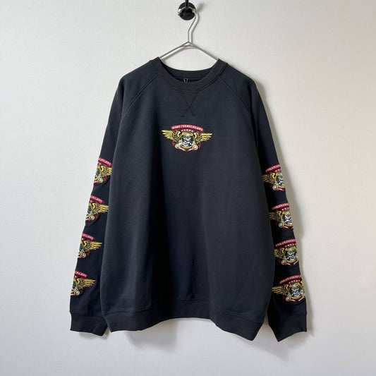 未使用品 MAYO メイヨー Lサイズ JESUS SKULL Embroidery Crew Neck スカル トレーナー スウェット 刺繍 ブラック