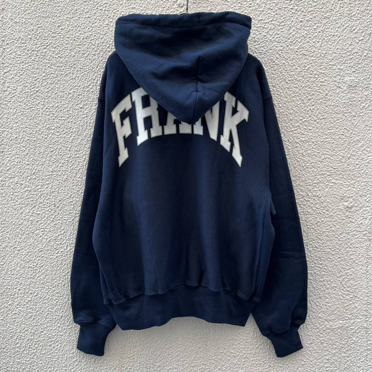 新品 FRANK フランク × CHAMPION チャンピオン Mサイズ ロゴ パーカー フーディ ネイビー