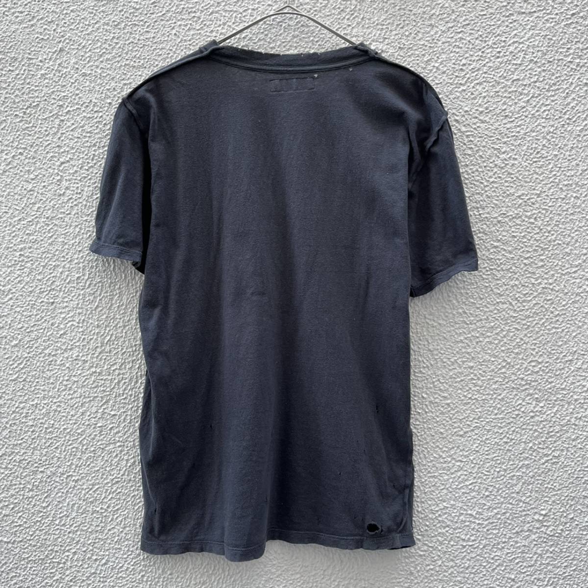 UNUSED アンユーズド サイズ1 クラッシュ加工 Tシャツ ビックシルエット ブラック