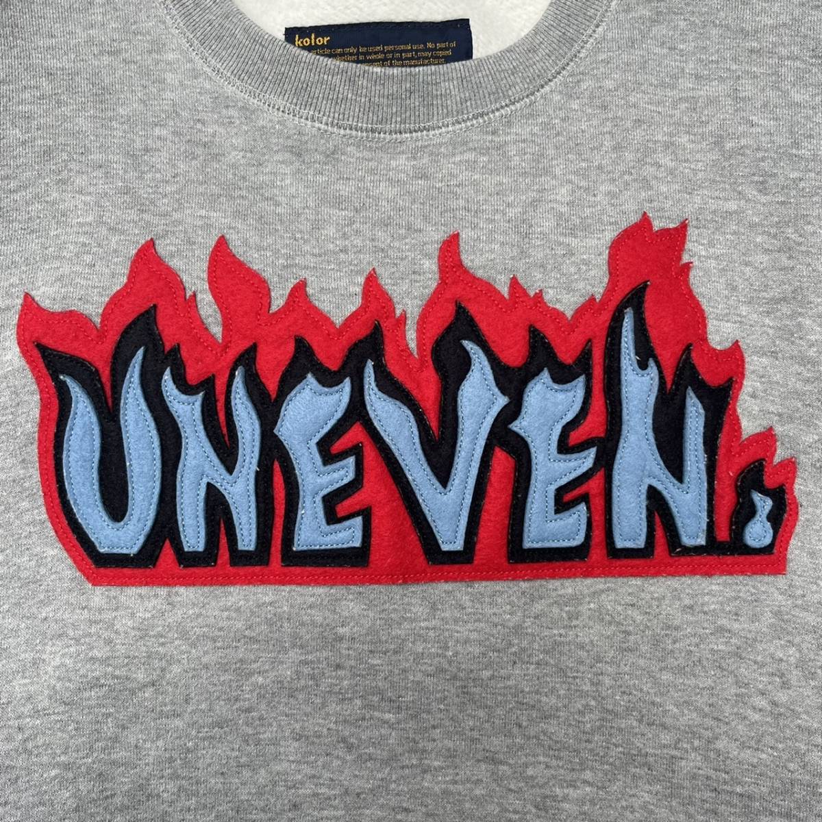 未使用】kolor カラー 18AW ファイアーロゴ UNEVEN Tシャツ-