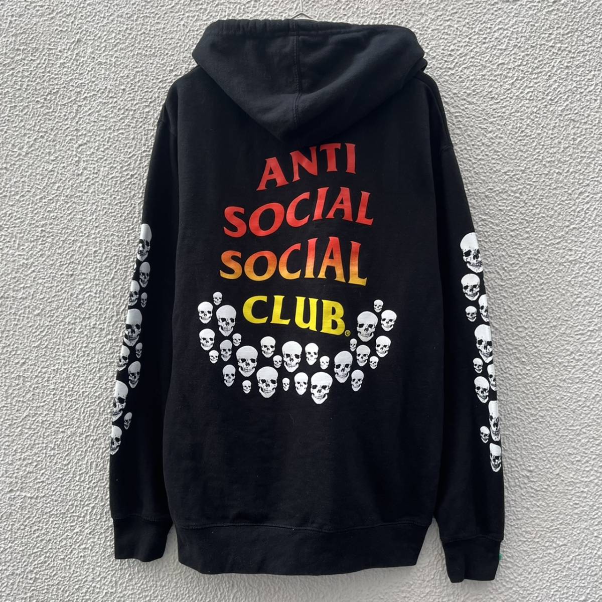 ANTI SOCIAL SOCIAL CLUB アンチソーシャルソーシャルクラブ Mサイズ スカル プリント プルオーバー パーカー ブラック