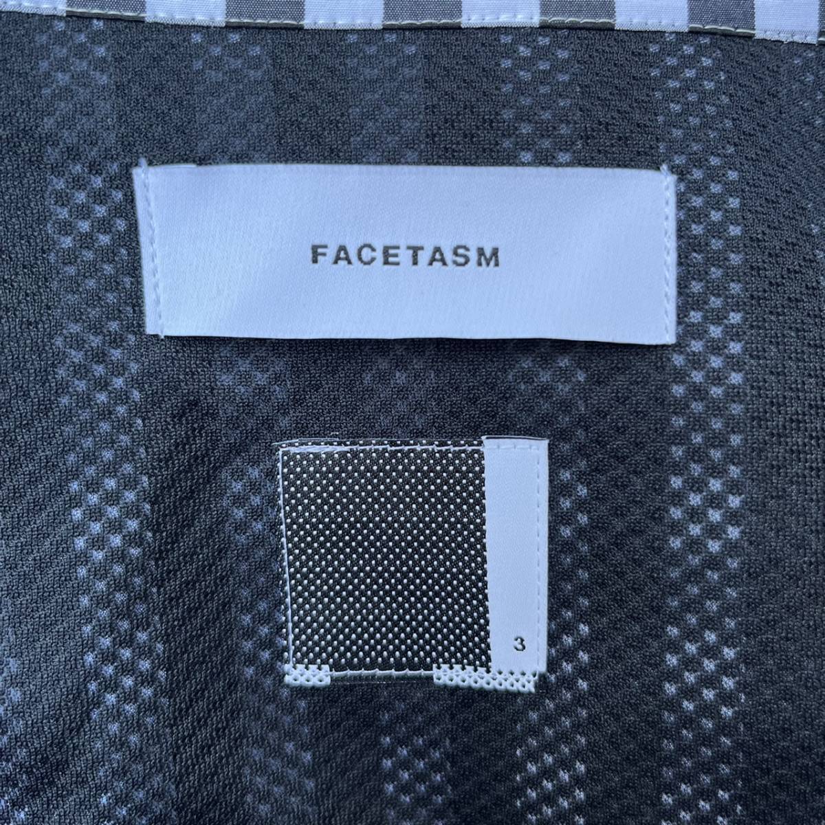 FACETASM ファセッタズム サイズ3 コーチジャケット ギンガムチェック コットン ブラック ホワイト