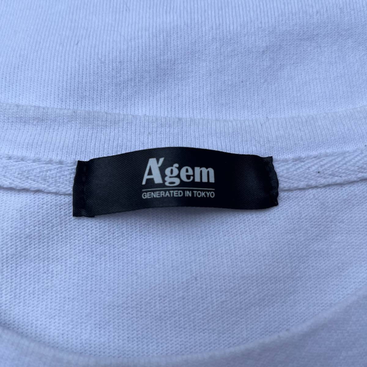 A’gem エージャム フリーサイズ ロングスリーブTシャツ プリント ホワイト