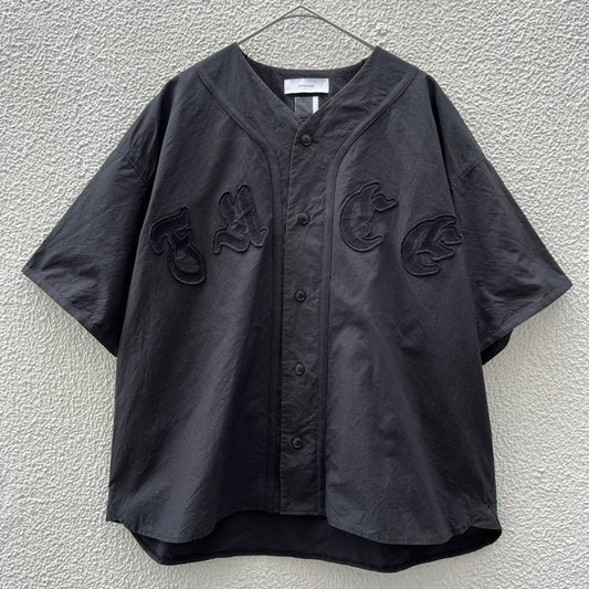 FACETASM ファセッタズム サイズ4 ベースボールシャツ ワッペン リブシャツ ブラック