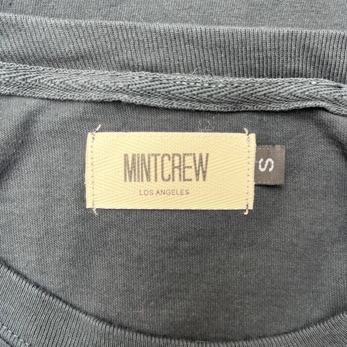 MINTCREW ミントクルー Sサイズ ロングスリーブTシャツ ロンT 袖プリント チェッカー クロス ブラック