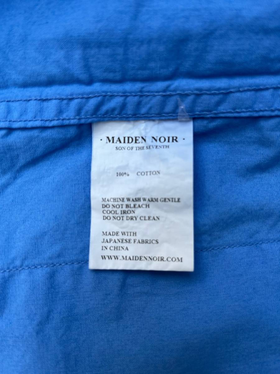 新品 タグ付き MAIDEN NOIR メイデンノアール Mサイズ DYED FIELD SHIRT 裾ドローコード 長袖 シャツ ブルー